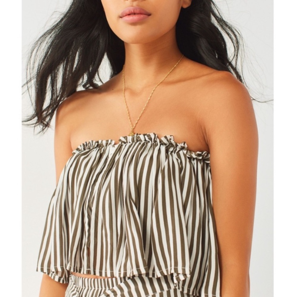 Faithfull the brand crop strapless top